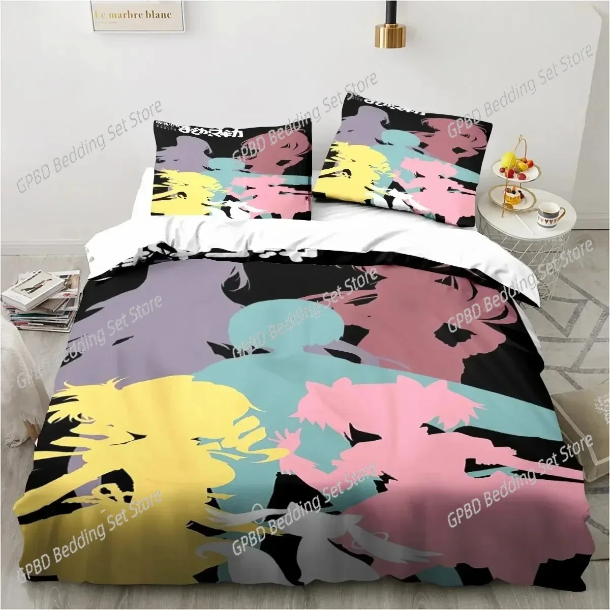 

Anime Puella Magi Madoka Magica Bedding Set 3D Printed Suitable for Bedroom Duvet Cover Set With Pillowcases Kids Home Textile