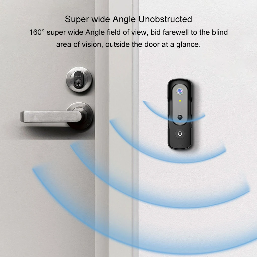 4.3" Wireless Video Doorbell Night Vision Video Intercom System Wireless Video Doorbell Camera with Monitor 160 ° Viewing Angle