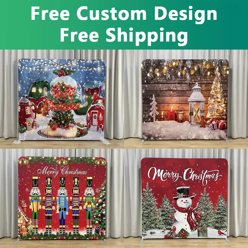 Christmas Decorations, Rectangular Backdrop Stand, Custom Cover for Parties, Photo Studio Photography Backdrops, 10ft 8ft