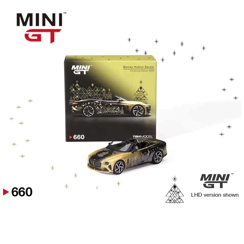 MINIGT1:64 Bentley Mulliner Bacalar2023 Christmas Limited Edition 660 alloy die-cast miniature model, boy toy, children's gift