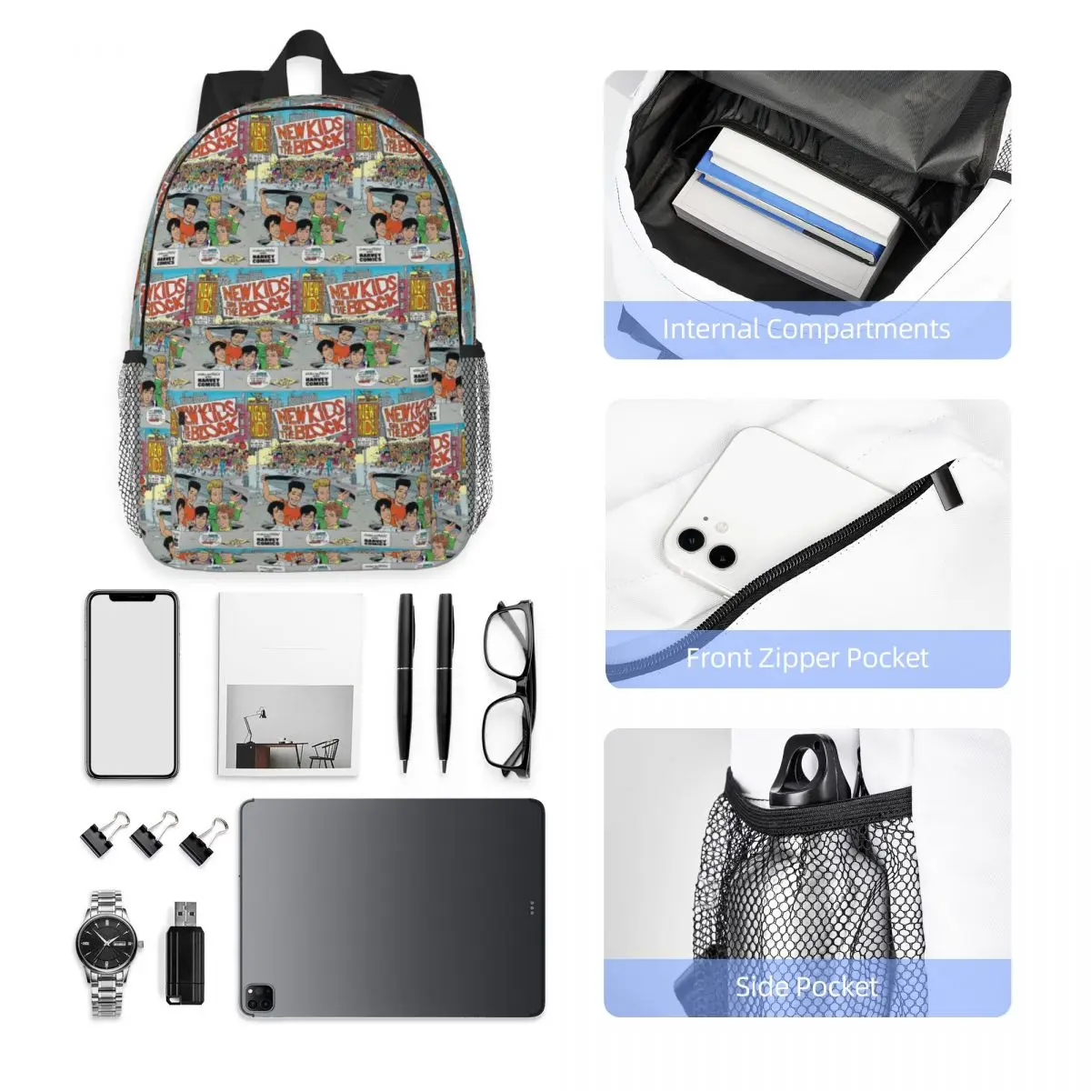 The New Kids On The Block NKOTB Backpack Student Boys Girls BookBag Men Women School Bag Laptop Shoulder Bags