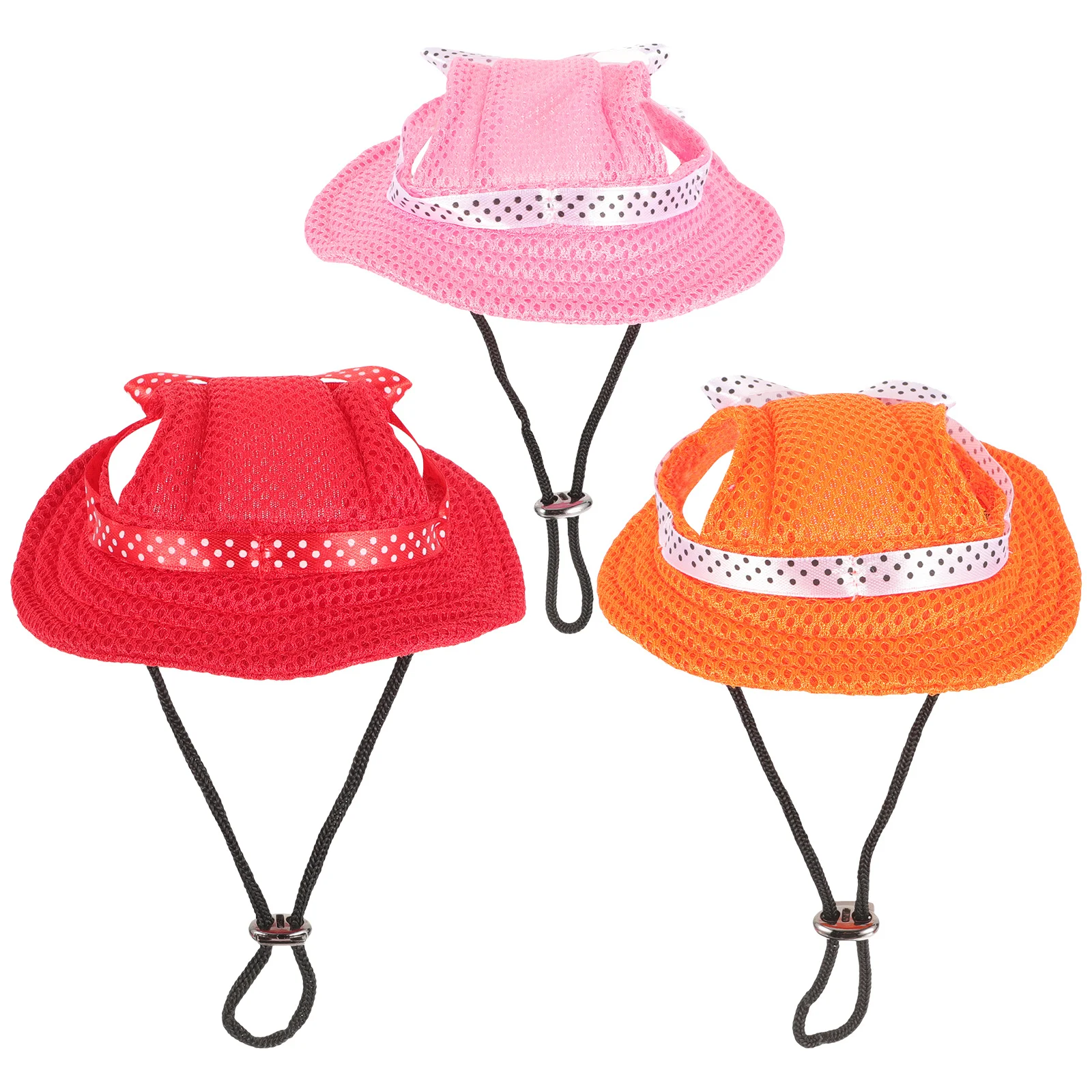 

3Pcs Dog Sun Hat Puppy Lace Brim Ear Holes Breathable Mesh Cap Small Dog Baseball Protection Cute Hat Puppy Cover