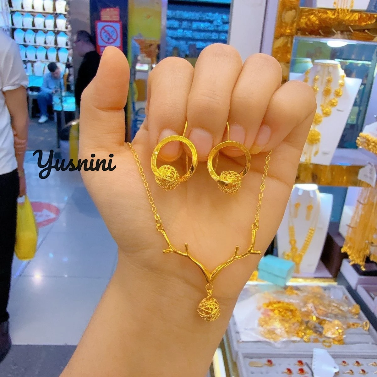 

Модное Африканское Дубайское 24-каратное позолоченное ожерелье и серьги на заказ, комплект свадебных украшений для влюбленных DD10794