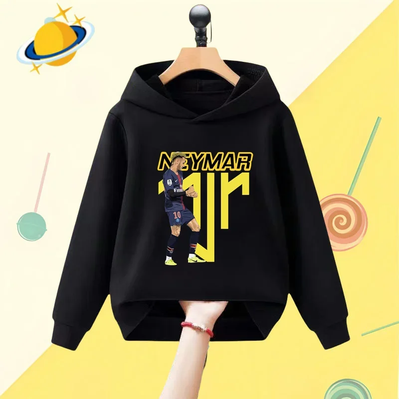 Soccer star Neymar cartoon children's hoodie cartoon print autumn/Winter long sleeve sweatshirt casual top for boys and girls