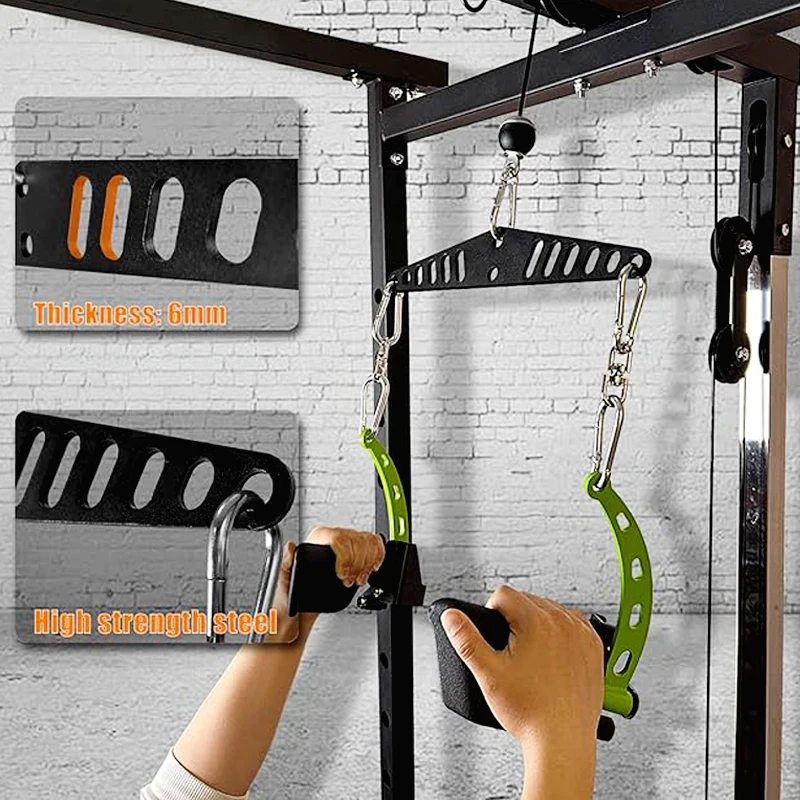 Lat Pulldown Attachments for Pulley System, Cable Machine, Fit for Doubl，Lat Pull Down Bar for Home Gym Fitness