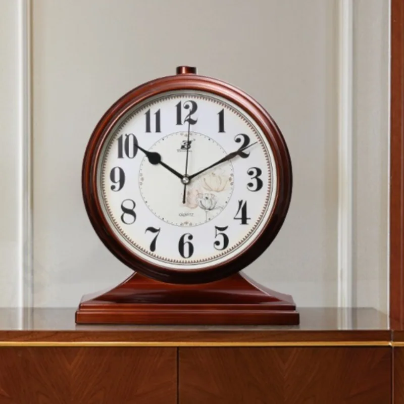 

Nordic Vintage Silent Table Clocks Creative Round Big Numbers Living Room Desk Clocks Metal Pointer Simple Artistic Home Decor