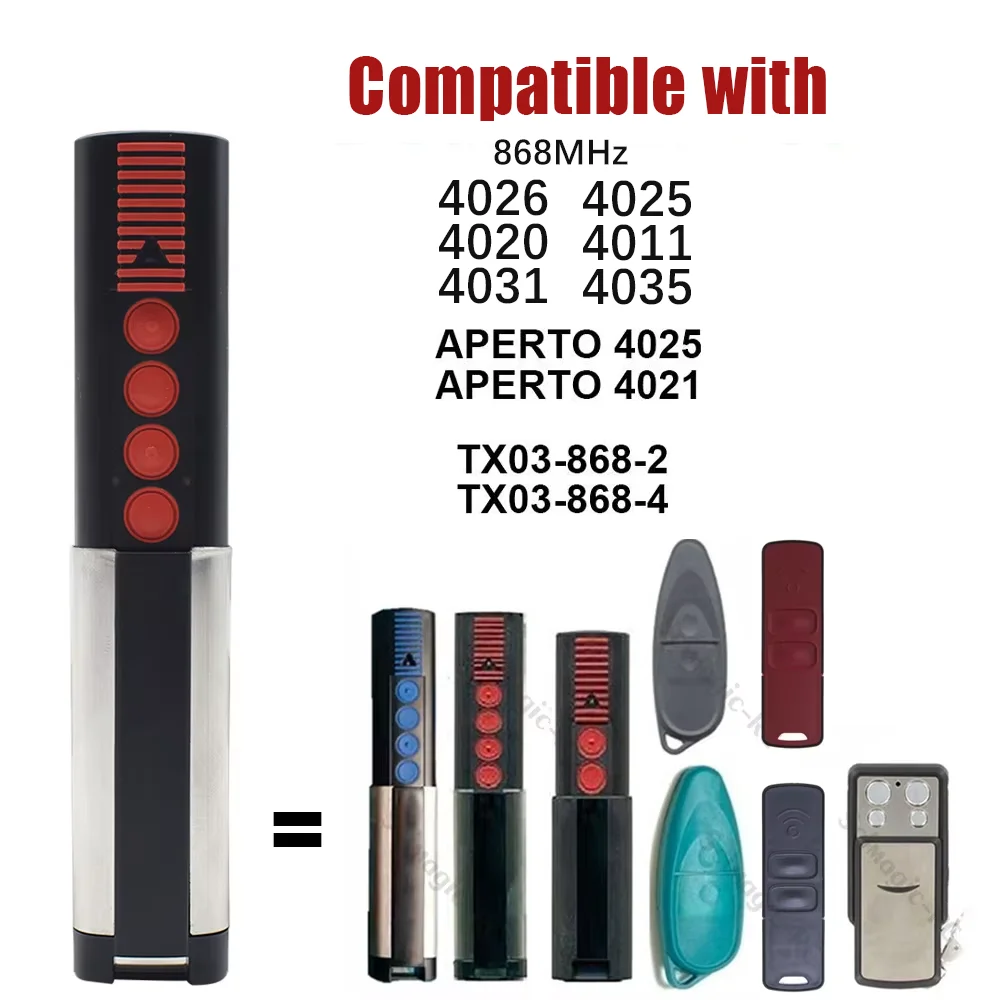 1-20pc 868MHz 4020 TX03-868-4 4026 TX03-868-2 4031 TX08-868-4 Garage Door Remote Control 868MHz Rolling Code Gate Transmiter