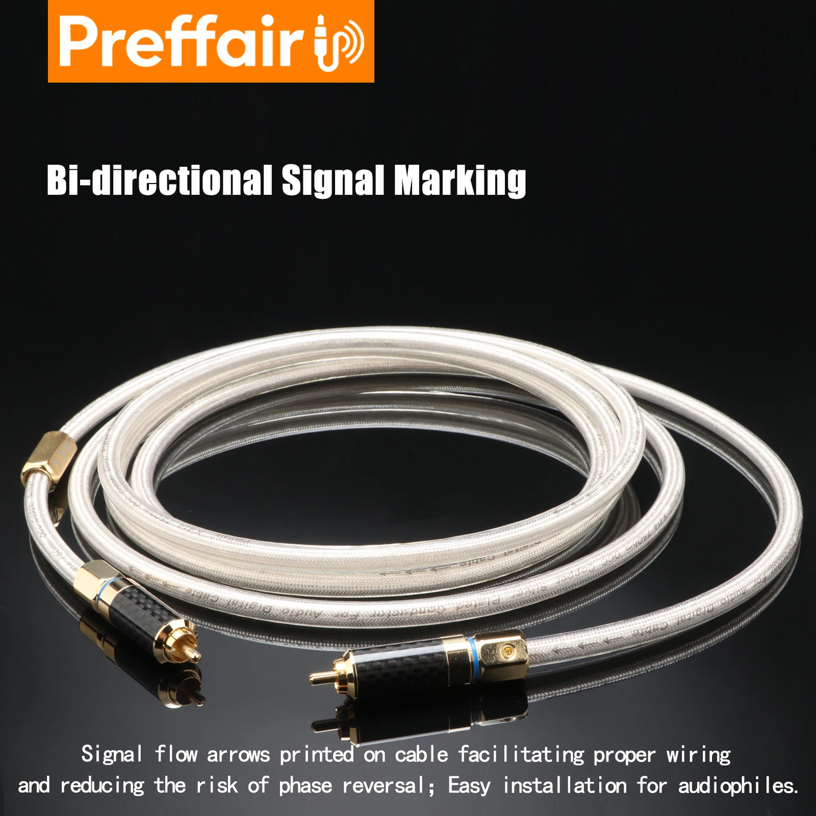 Preffair 6N OCC 75ohm Hifi Digital Coaxial Audio Video Rca Cable Hi-end RCA to RCA Male Subwoofer Audio Cable Speaker Subwoofer