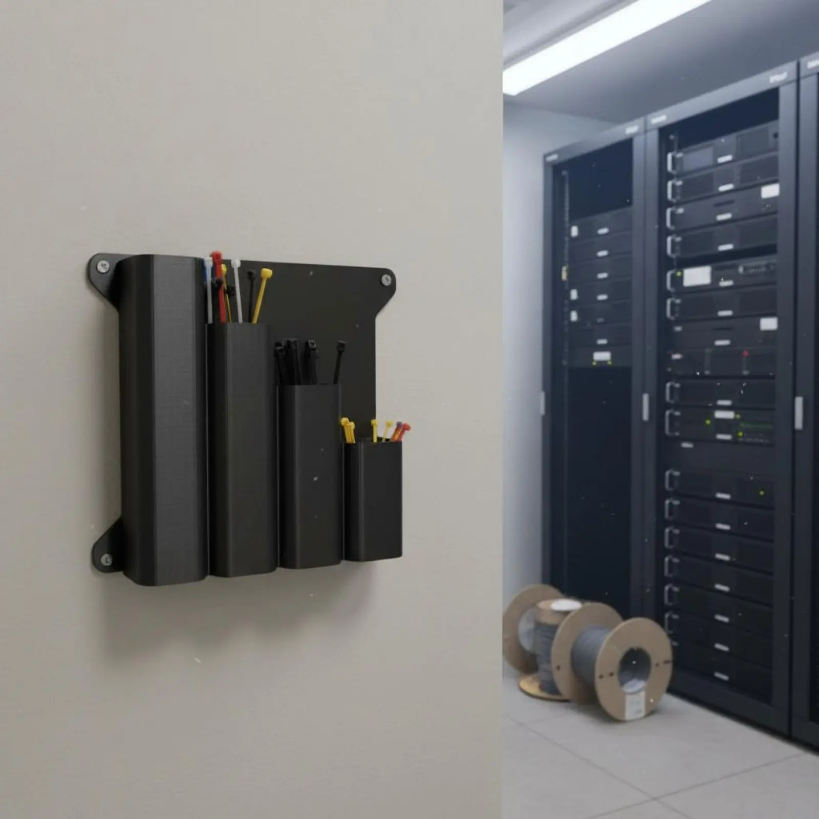 

Zip Tie Storage Rack Simple Design Wall Mounted Zip Tie Rack Easy to Install Multiple Pockets for Workshop, Garage