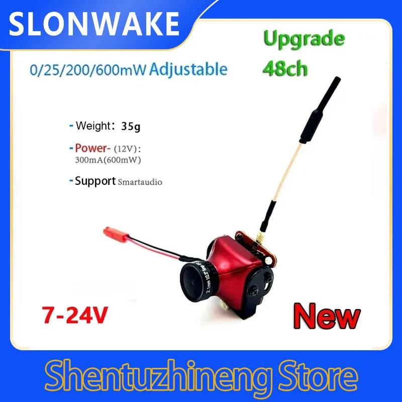 5.8G 48CH 200mW adjustable FPV Transmitter Raceband 1000TVL Mini FPV Micro AIO 180 angle Camera Supports image flipping for RC