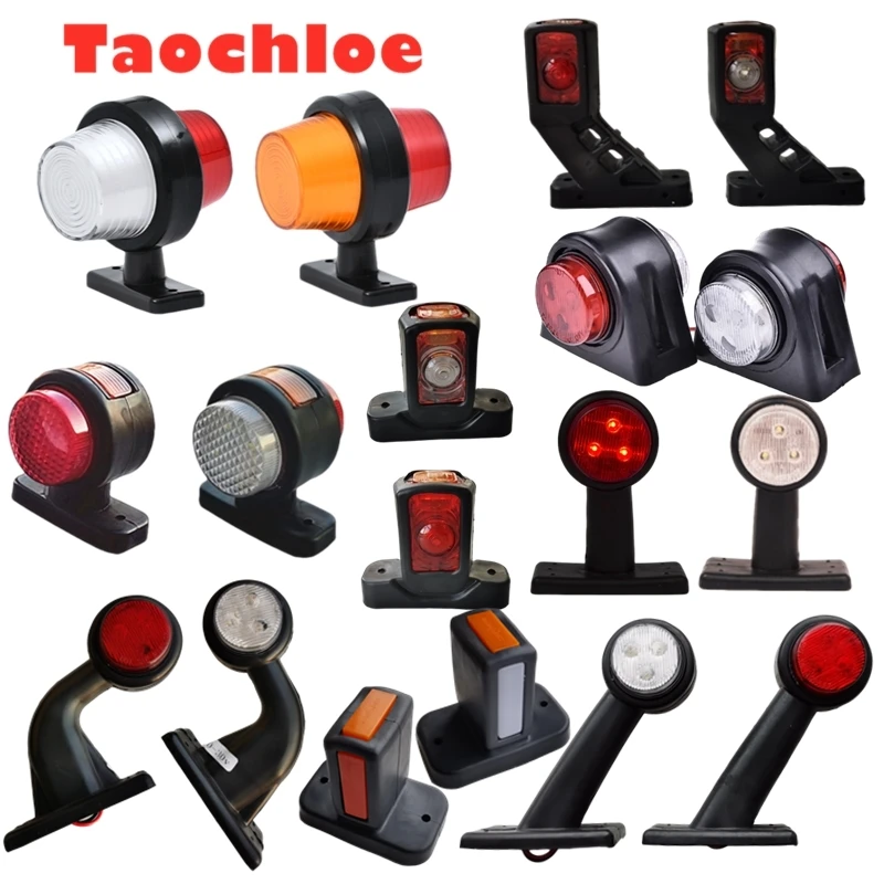 Luces de posición laterales para camión Volvo y Scania, lámpara de contorno para remolque, montaje de luz trasera, 24v, 12v, 1 par