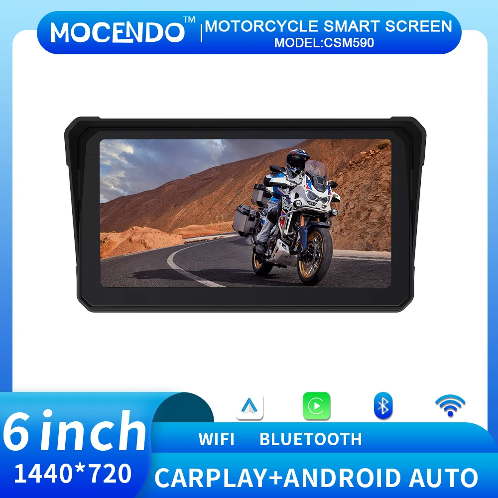 

6 inch GPS Navigation Motorcycle Wireless Carplay Android Auto IPX8 Waterproof Portable Screen Bluetooth Moto Motorbike