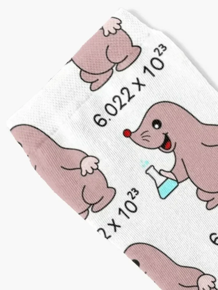 Avogadro's Number Pun. Cute Mole Chemist Socks Toe sports men cotton high quality winter gifts Climbing Mens Socks Women's