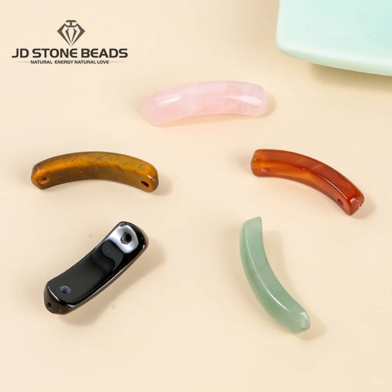 

1 Pc Natural Stone Rectangle Bar Shape Beads Amethyst Tiger Eye Connector Beads for Jewelry Making DIY Bracelet Bangle Accessory