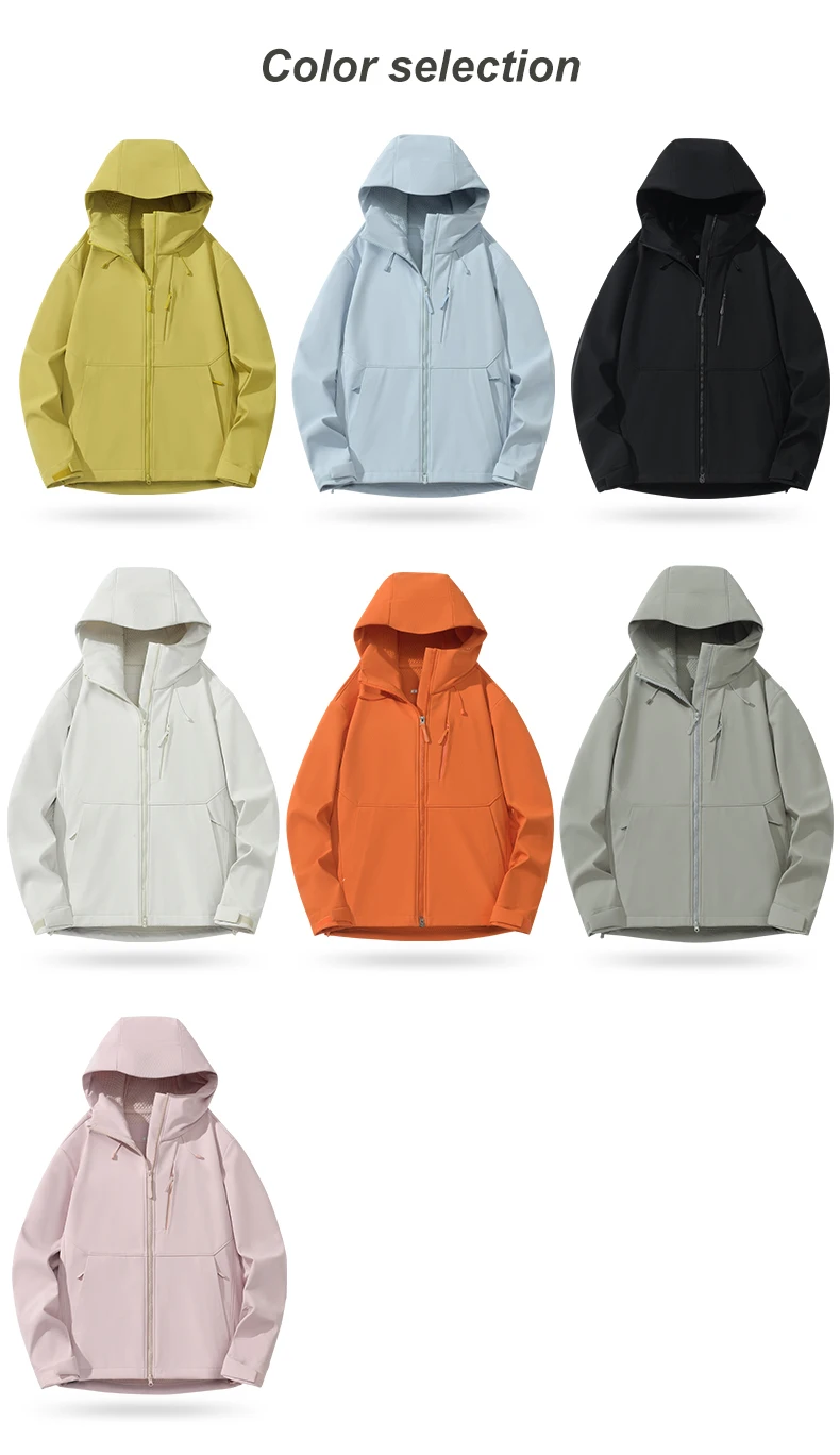 EUMERGX Herren Damen Wasserdichte Softshell-Jacke mit Innenfleece Warme Windjacke Unisex Wander- Kletter- Trekking-Outdoor-Regenjacke – Detail 8