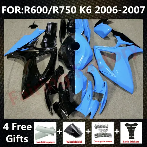 NEW ABS Motorcycle full Fairing Kit fit for GSXR600 GSXR750 gsx600r gsx750r GSXR 600 750 2006 2007 06 07 K6 Fairings kits zxmt
