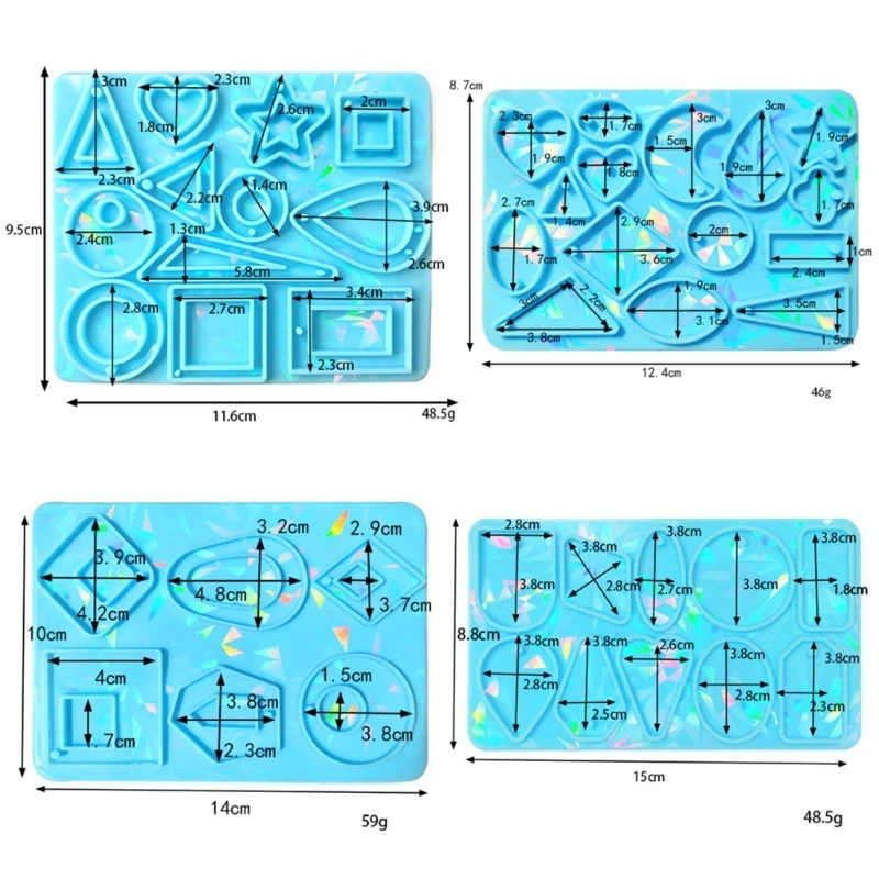 4 pçs silicone luz sombra chaveiro molde com furo chaveiro pingente diy artesanato 3xua