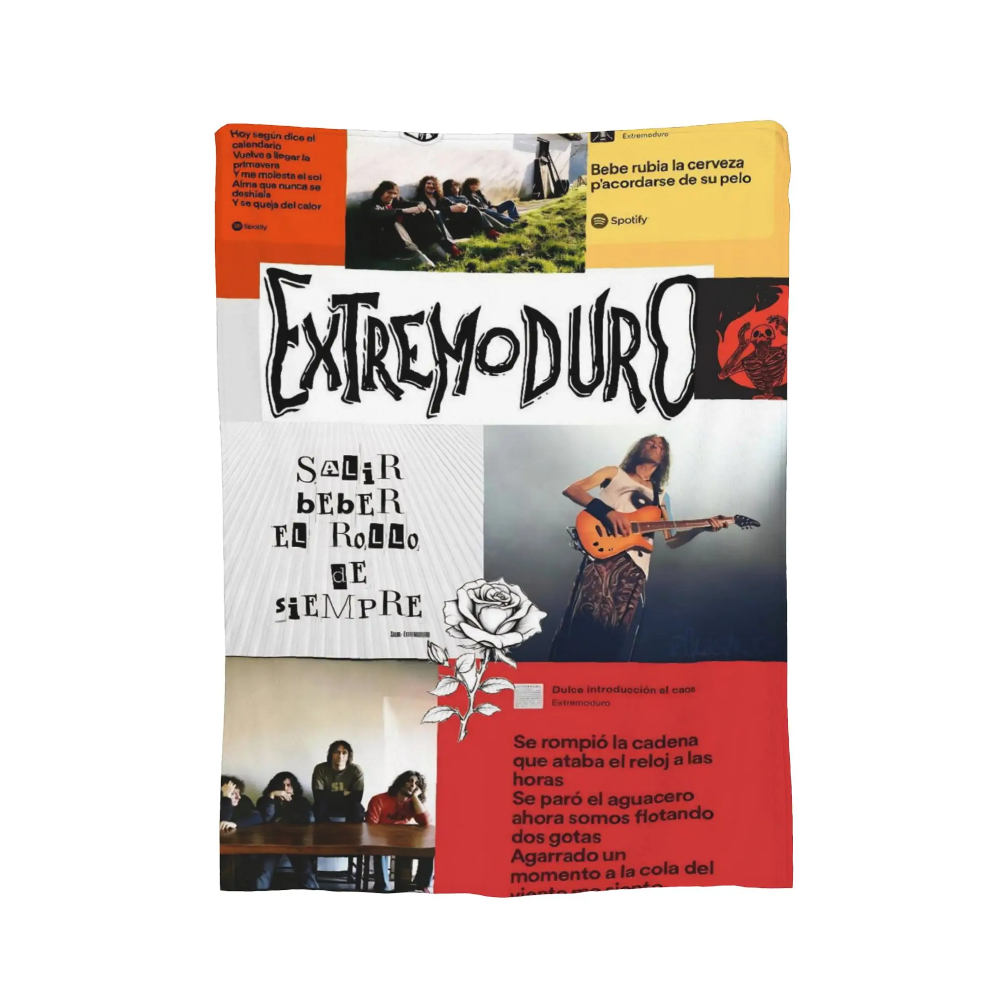 Customize Super Soft Extremoduro Rock Band Tour Throw Blanket Premium Fleece Flannel Lightweight Bed Blanket Warm Plush Bedsprea