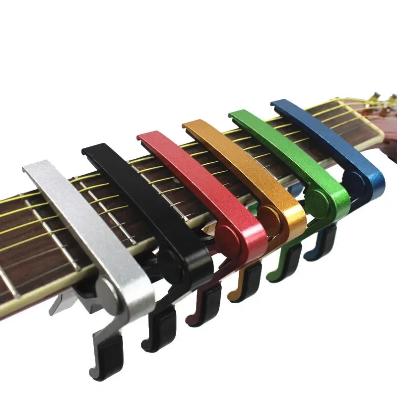 High Quality Aluminium Alloy Silver Quick Change Clamp Key Acoustic Classic Guitar Capo for Tone Adjusting Guitar