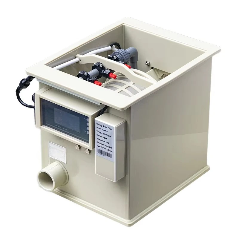Small Rotary Drum Filter Fish Pond Water Treatment Machinery Stainless Steel Sieve Mesh for Koi Pond