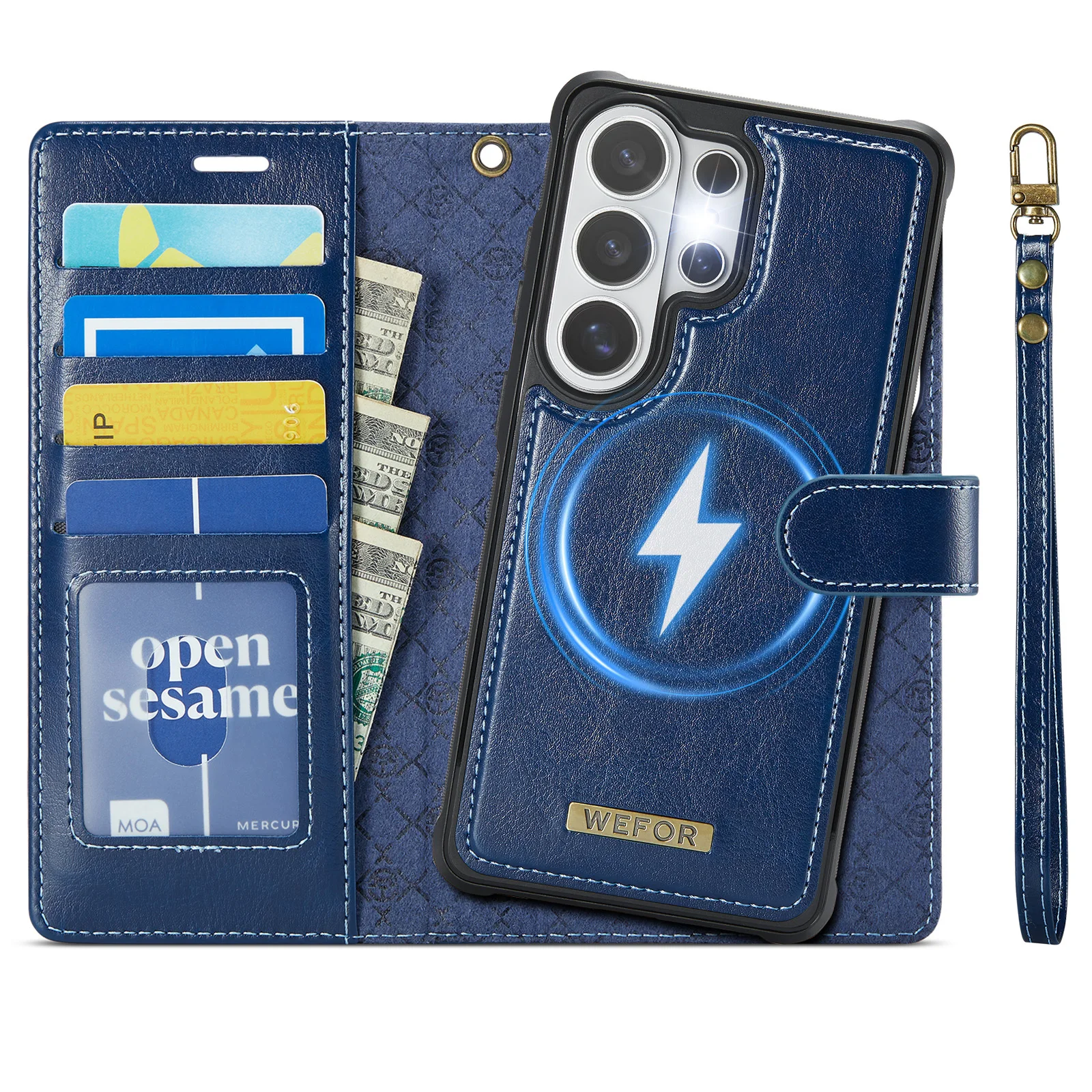 

for Samsung Galaxy S26 Ultra Wallet Case , 2-in-1 Flip RFID Blocking 4 Card Holders Stand Shockproof Magnetic Detachable Cover