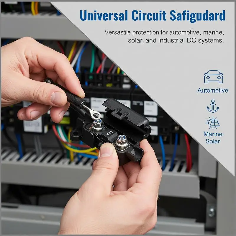 Single Stud Fuse Holder with Dustproof Cover 32V-125V Circuit Protection Block for ATV UTV Off-road Vehicles