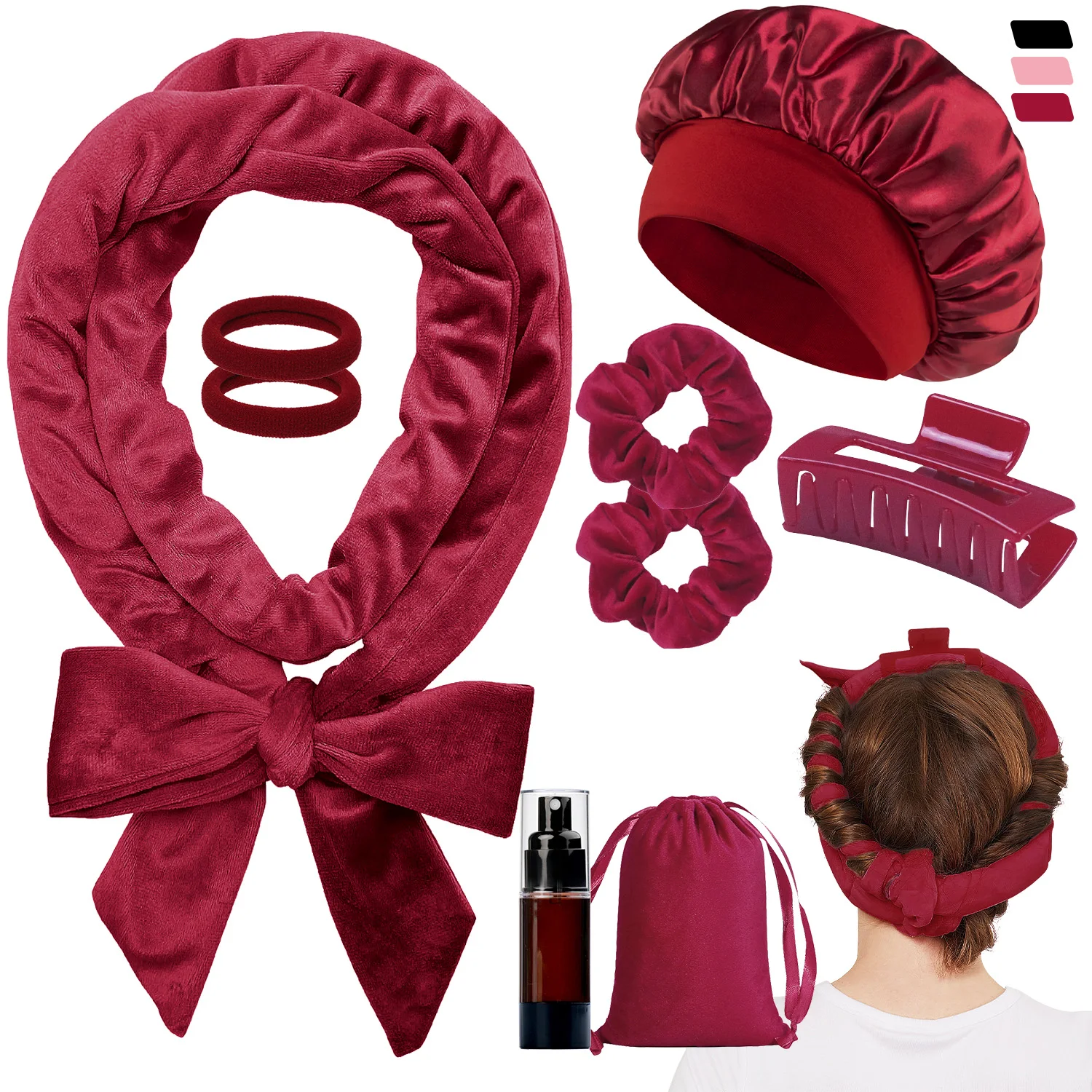 

Heatless Curling Rod Headband No Heat Hair Curlers Lazy Hair Rollers Sleeping Soft Curl Bar Wave Formers DIY Hair Styling Tools