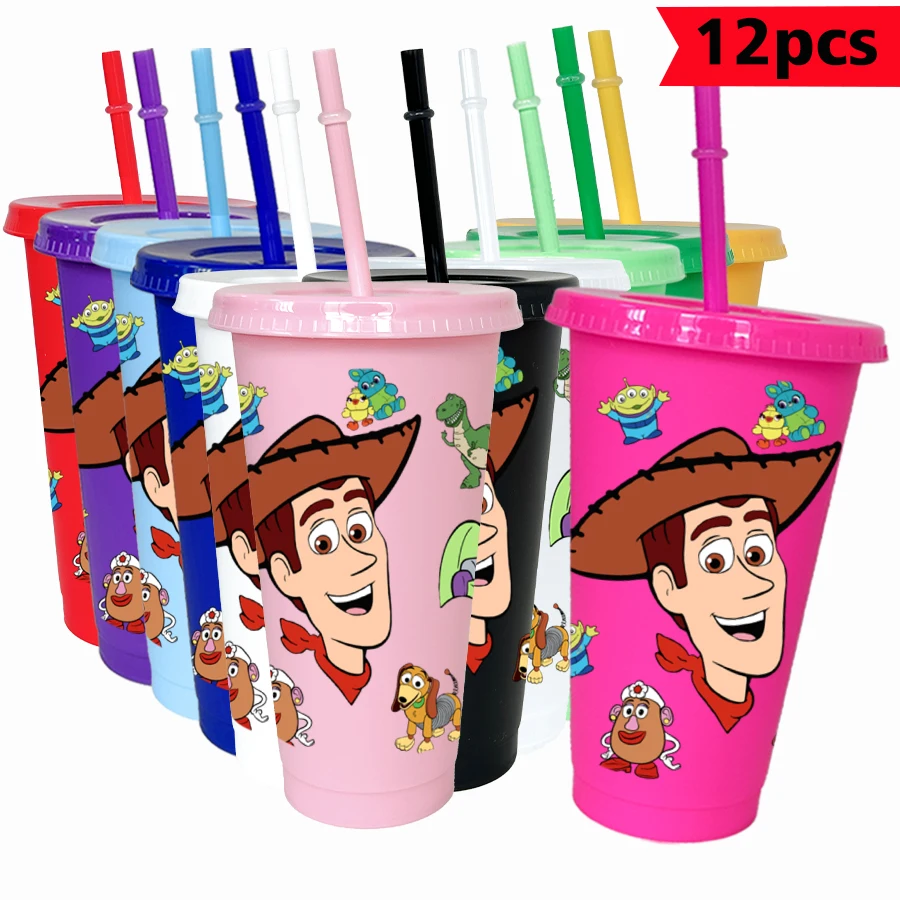 

12PCS/pack Disney, Denim, Toy Story 26oz multi-color plastic water cup party drink set birthday/back to school gift