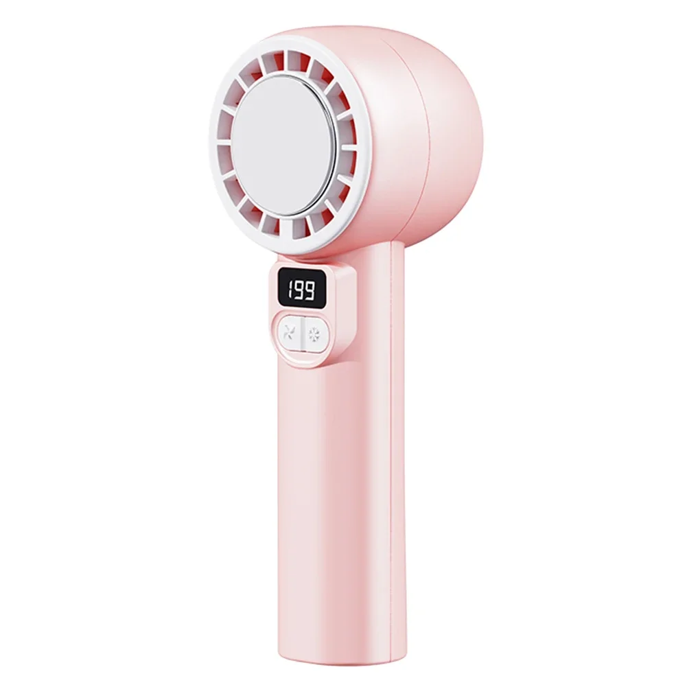 

USB Rechargeable Fan Digital Display Fan Hot Weather Everyday Use Cooling Accessory Power Bank Compatible For Outdoor Activities