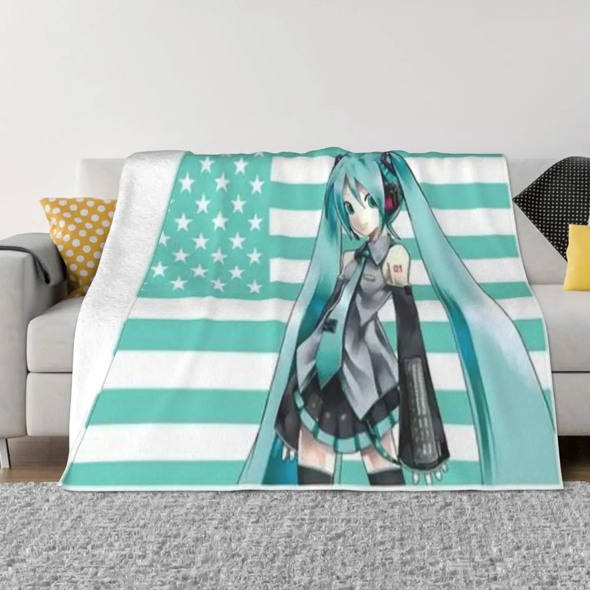 

Одеяло Хацунэ Мику, ультра-мягкое фланелевое одеяло с лечебными подарками, одеяло, постельное белье, пледы