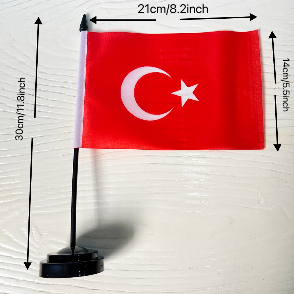 Bandera de Turquía para escritorio de poliéster - imagen 3