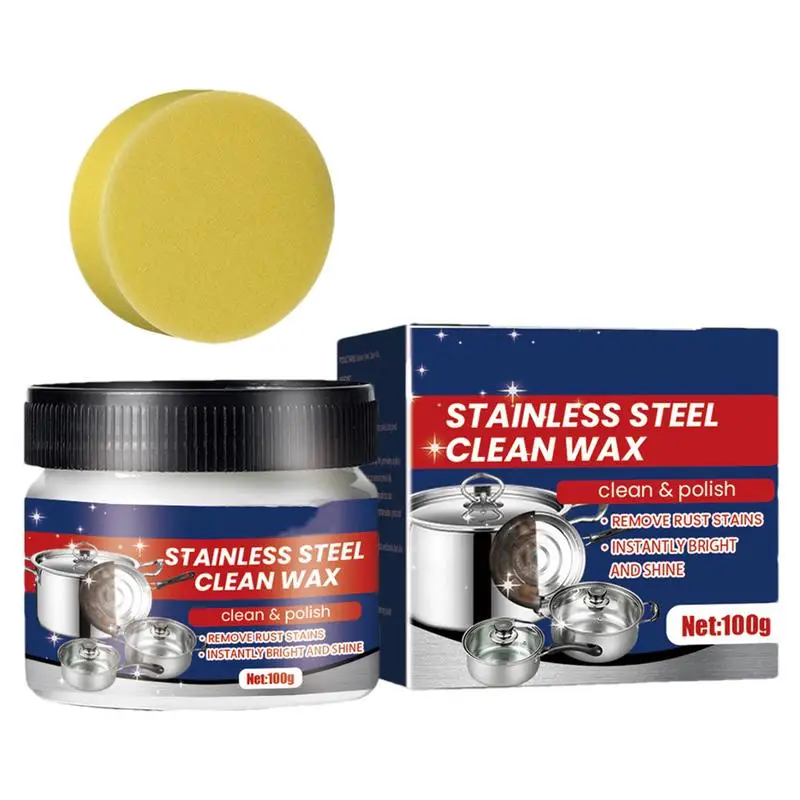 100g Stainless Steel Cleaning Paste Pot Rust-removing And Stain removing Pot Bottom Black Scale All-Purpose Cookware Cleaner