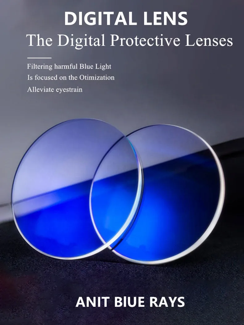 Anti-Blau 1,56 1,61 1,67 1,74 o Brillen linse Myopie Hyperopie progressive dünne Linsen uv400 optische Linse angepasst – Detail 1
