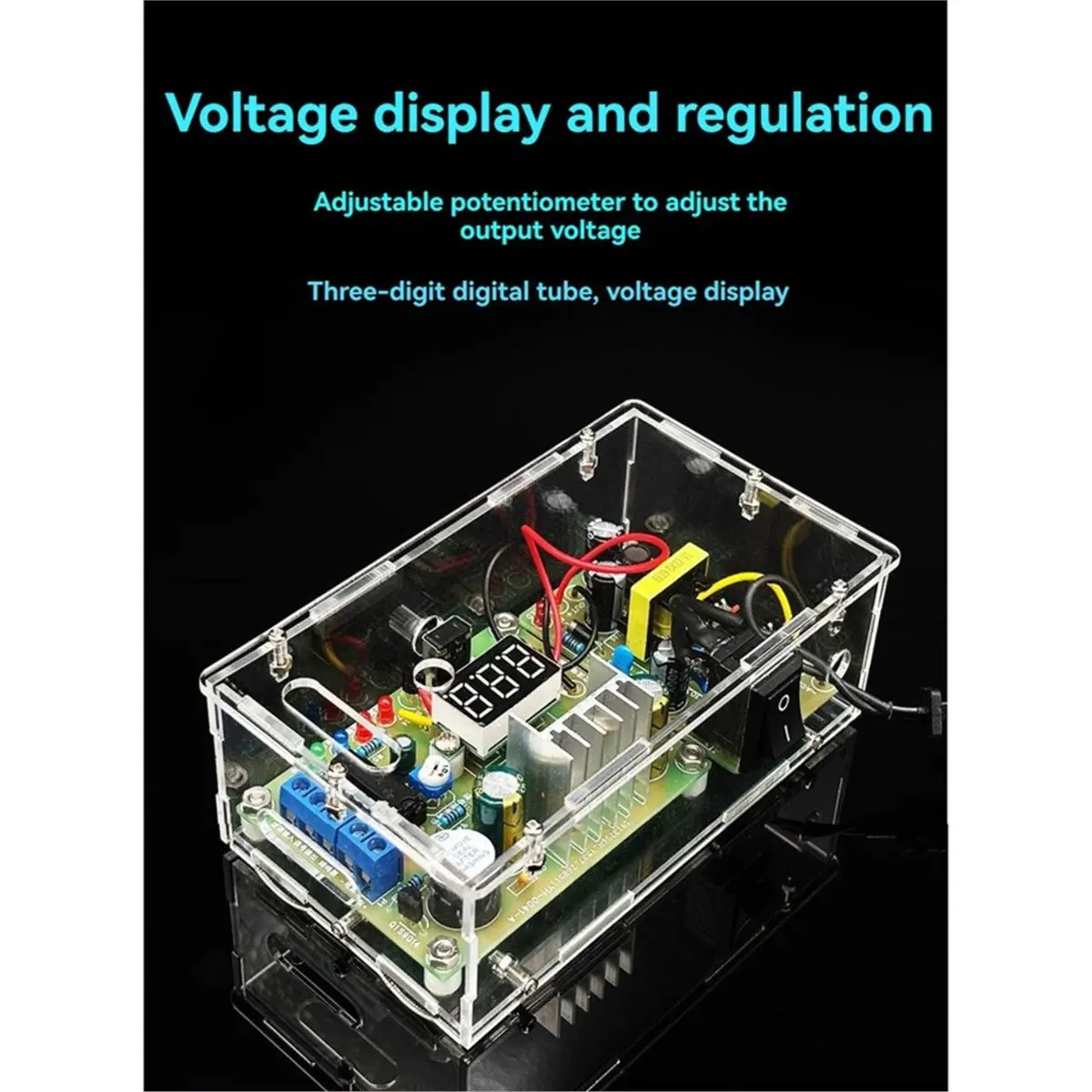 LM317 Adjustable Regulated Power Supply DIY Kit 12W Switching Power Supply DIY Soldering Practice Kit Assembly with Case