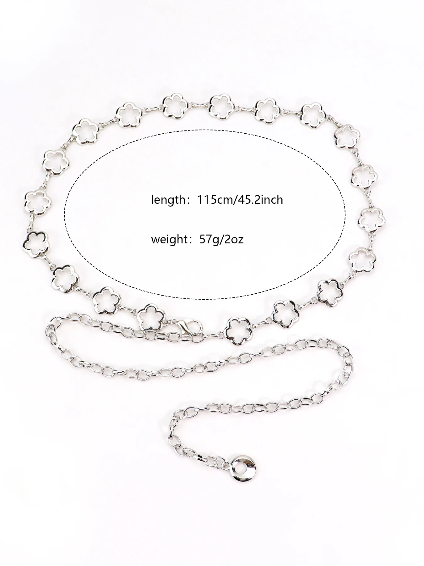 Metall-Blumen-Taillenkette für Damen, Modischer Gürtel, Dekorative Kette, Taillenbetonter Gürtel für Kleider, Ganzjahres-Accessoire – Detail 8