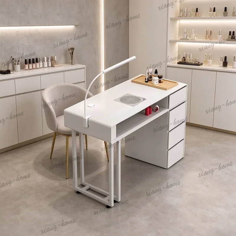 Factory Direct Modern Design Nail Table Minimalist Premium Trendy High Quality Nail Table Simple With Drawers Mesas Manicuristas