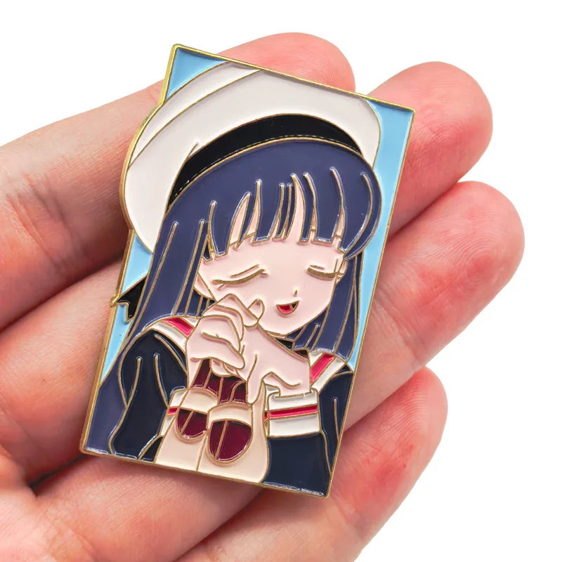 KINOMOTO SAKURA Tomoyo Pins Cardcaptor Sakura Badges Anime CCsakura Brooches Pendant for Backpack Clothing Lapel ACG Cosplay Toy