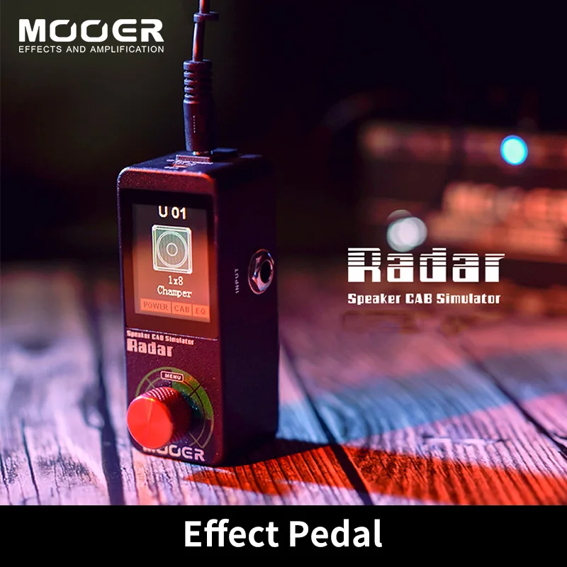 MOOER-Radar Simulator Guitar Effect Pedal, 30 Speaker, Cab Cabinet Models, 11 Mic Models, 36 User Presets, Customizable EQ Stage