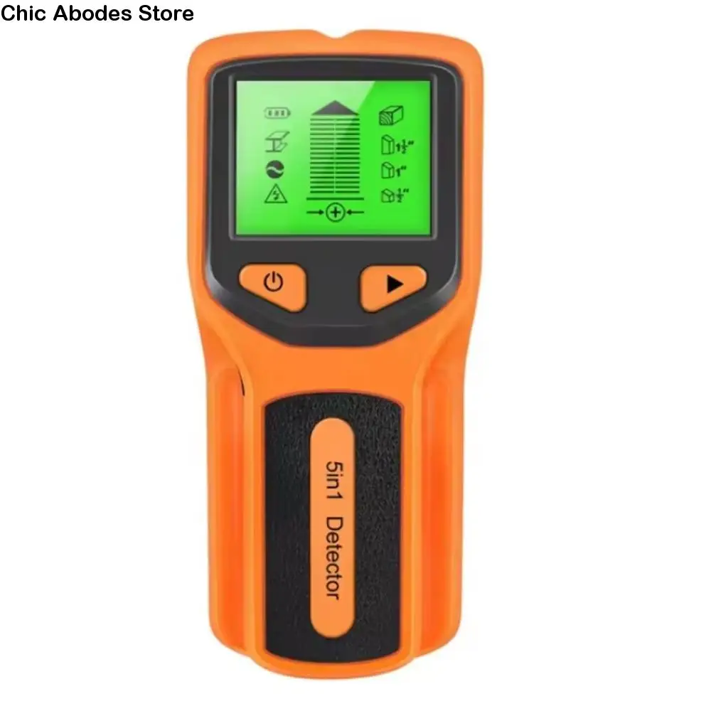 เครื่องมือค้นหาสายไฟฟ้าแรงดัน AC พร้อมจอ LCD แสดงผล ตรวจวัดโลหะ เครื่องสแกนผนังไฟฟ้า อุปกรณ์วัด 5 in 1 เครื่องค้นหาโลหะอิเล็กทรอนิกส์