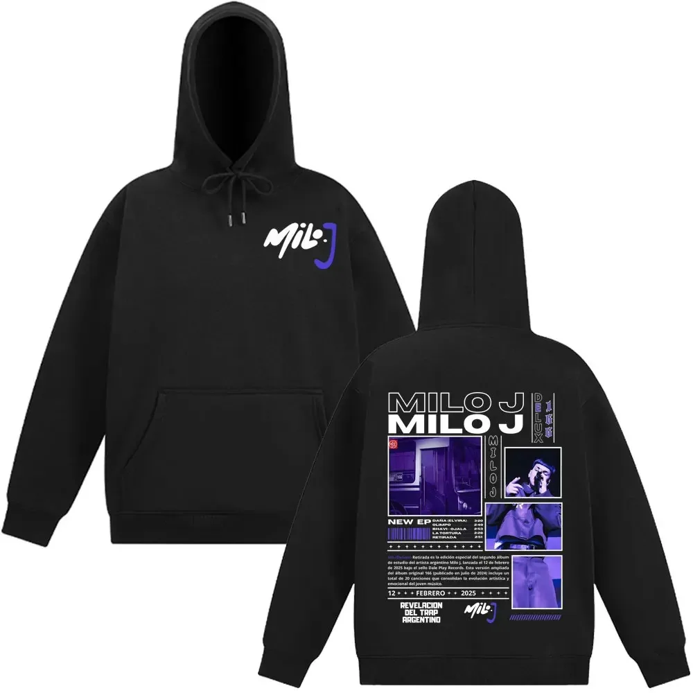 

Рэпер Milo J 166 Album 2025 Tour Merchandise толстовки для мужчин и женщин модные свободные толстовки, одежда большого размера Y2K Bug