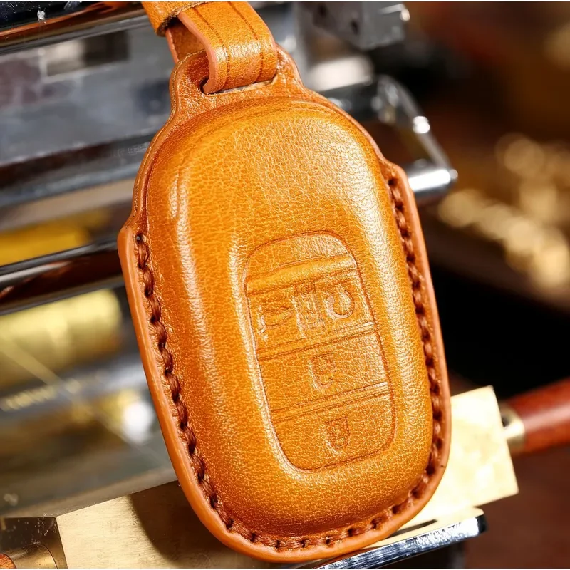 for Honda Civic 2022 11th Gen Key Cover 4 Button Men Leather Key Case with Buckle