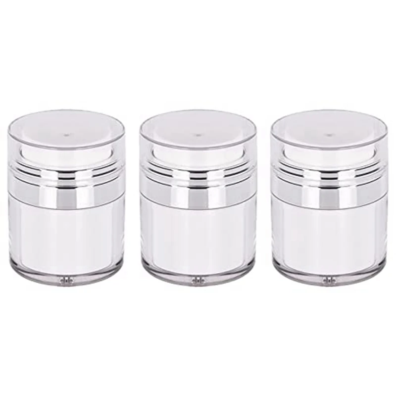 

LUCK-Cream Jar Vacuum Bottle, Airless Pump Jar Bottles Portable Lotion Dispenser, Makeup Creams Travel Container 3Pcs