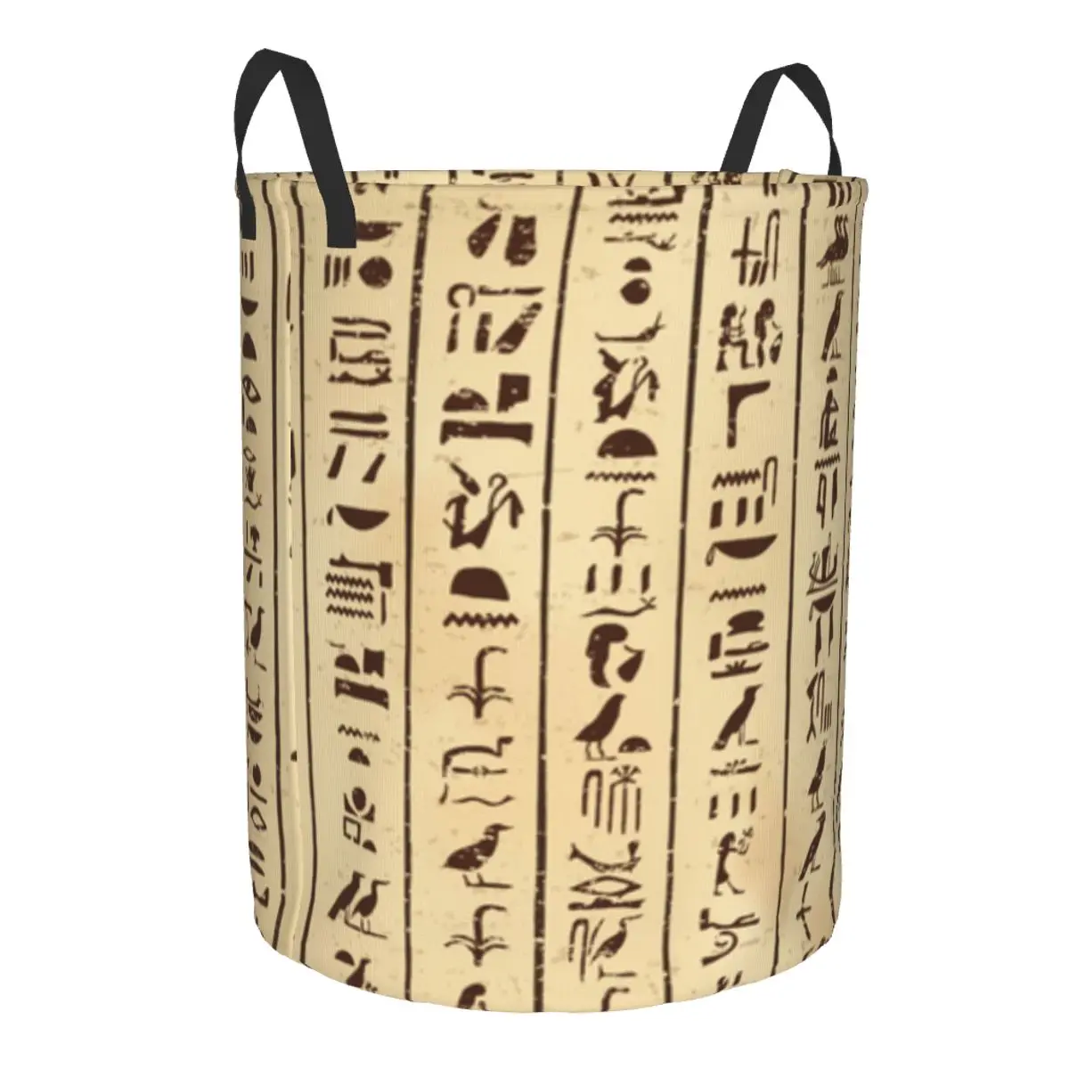 Folding Laundry Basket Egyptian Hieroglyphs Print Dirty Clothes Storage Bucket Wardrobe Clothing Organizer Hamper