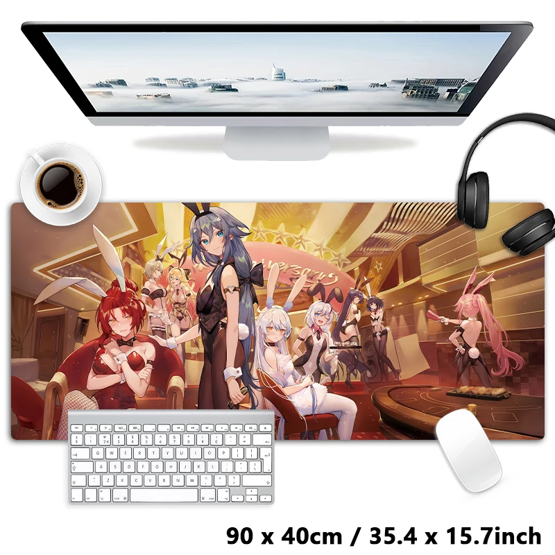 Honkai Impact 3rd Bunny Girl Elysia Bronya Zaychik Raiden Mei XXL Large Mousepad Keyboard Pad Sexy Anime Game Mouse Pad