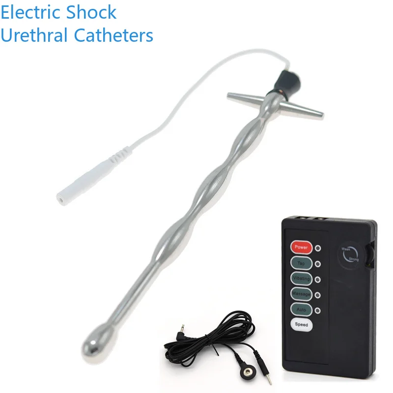 Electric Shock Urethral Sound Catheter Stimulator Body Pulse Massage Horse Eye Stick Penis Plug Prince Wand Sex Toys For Male