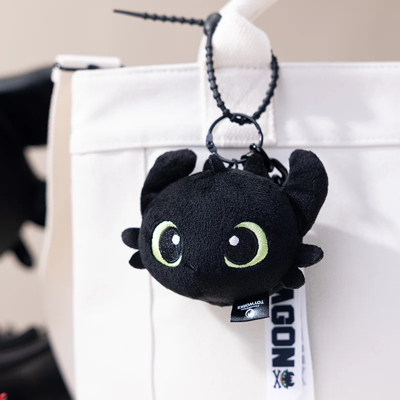 How to Train Your Dragon Toothless & Light Fury Plush Keychain , Cute Stuffed Doll Keyring, Universal Studios Cartoon Bag Charm view 3