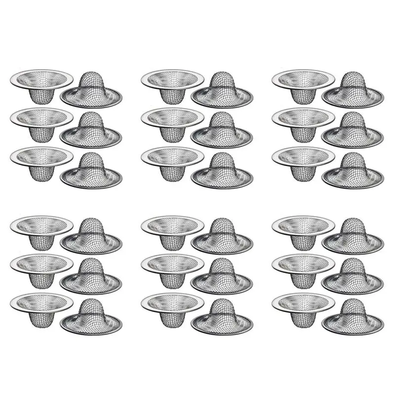 

KYCOR-36 Pack - 2.125Inch Top / 1Inch Basket - Mesh Sink Drain Strainer Hair Catcher For Bathroom Sink, Utility, Slop, Laundry
