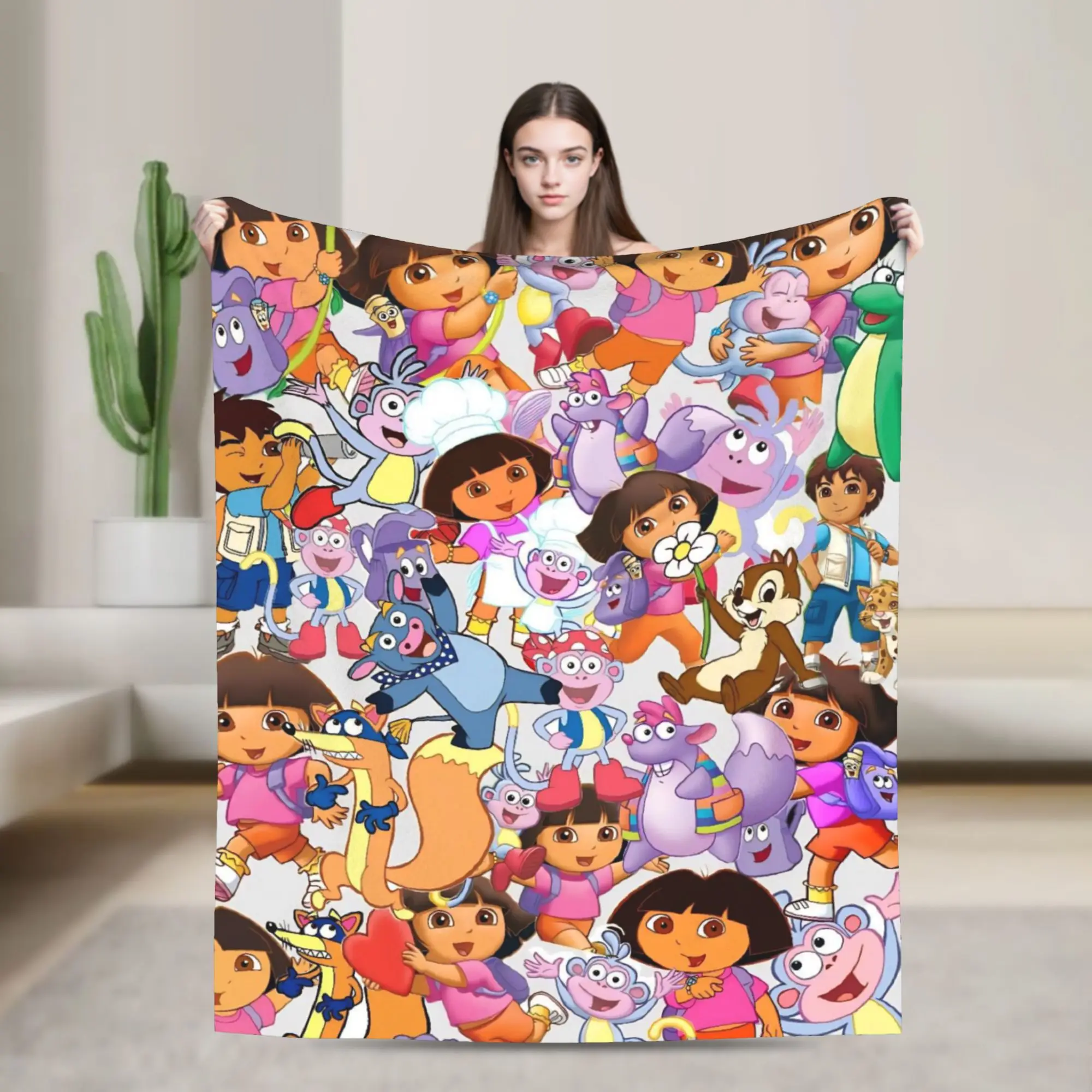 D-Doras The Explorers Blanket Multi-size Cozy and Lightweight  Throw Blankets for Couch Sofa and Bed