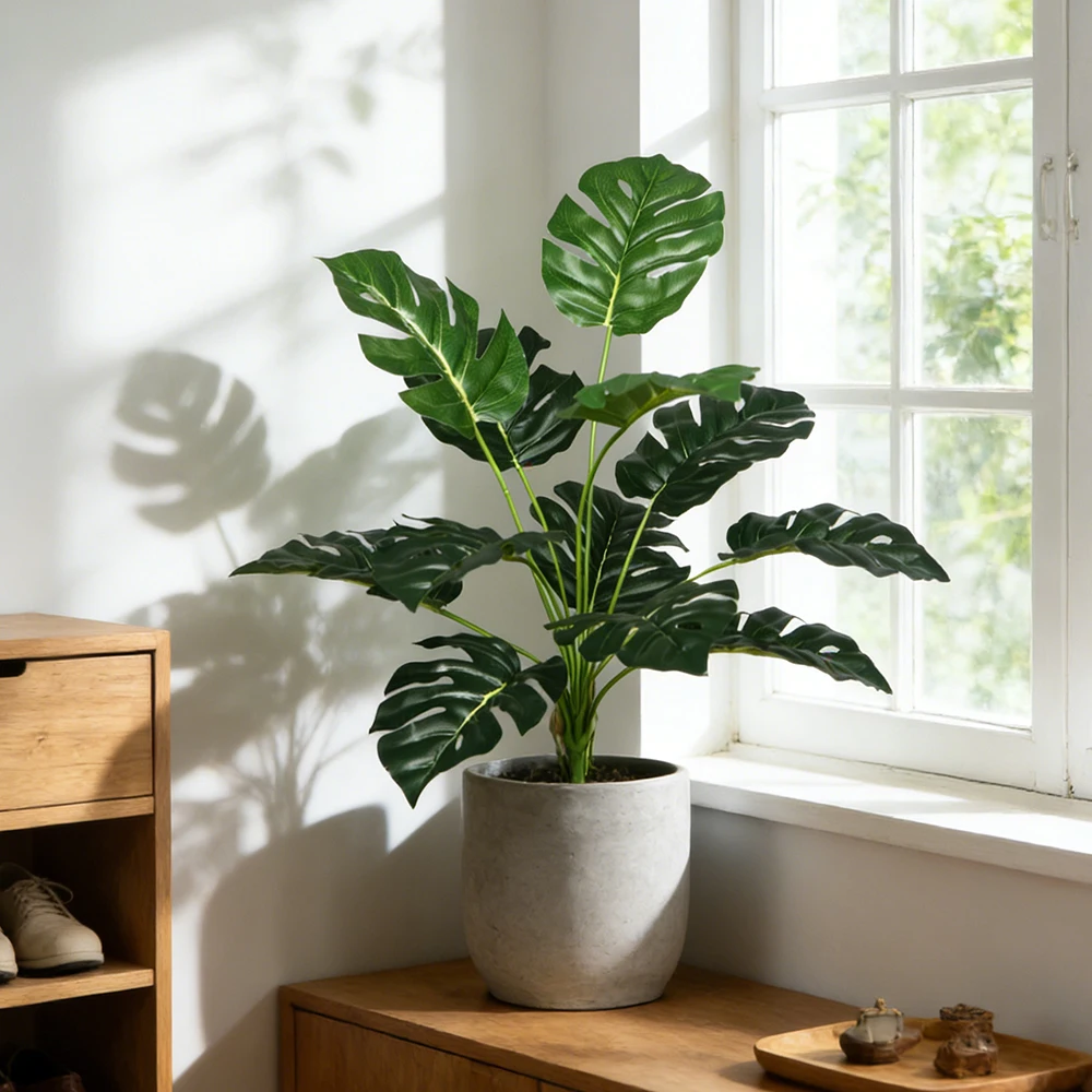 Artificial Plants Green Palm L - Monstera Adansonii recension och pris