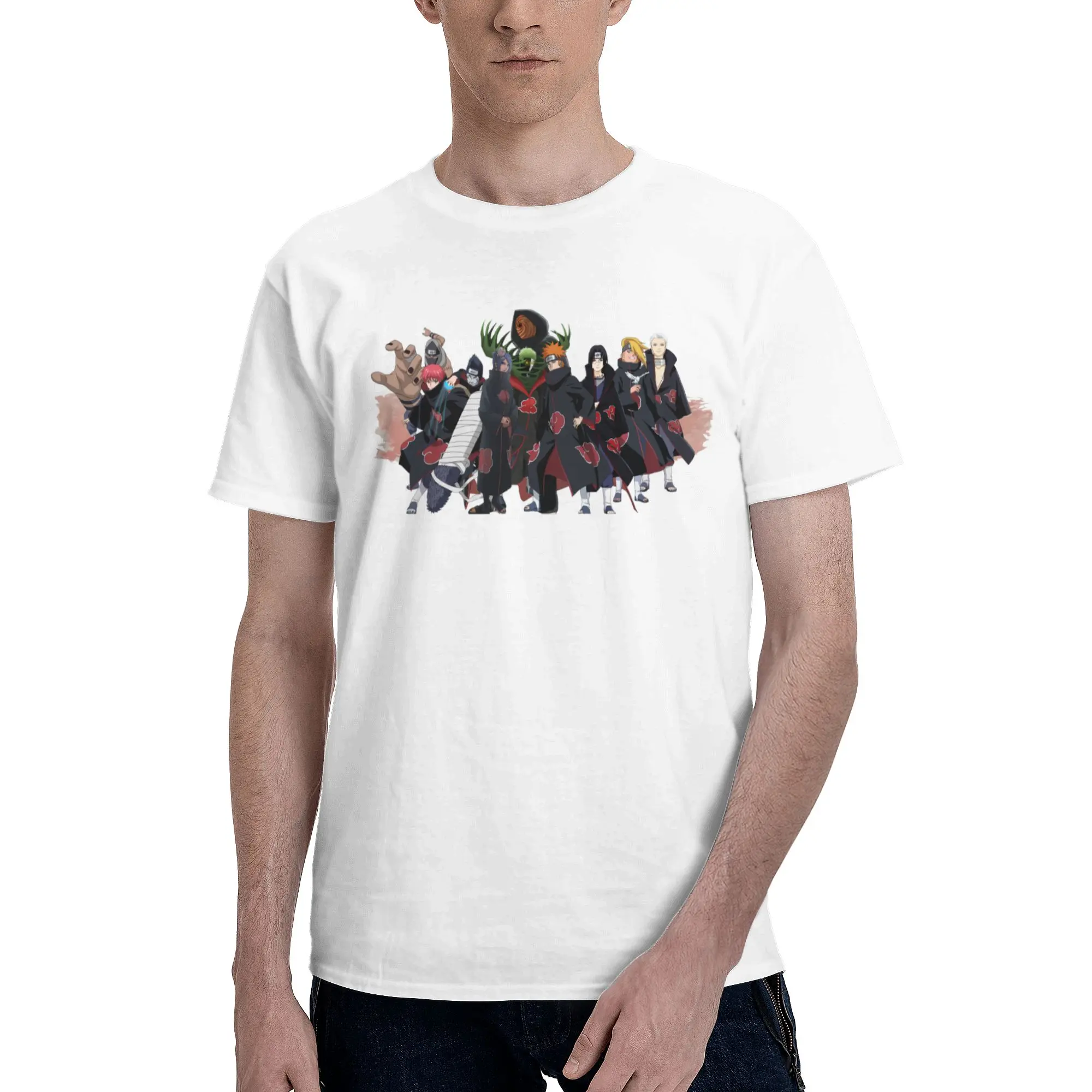

Оригинальная футболка MINISO Naruto Shippuden Retro Akatsuki Group спереди и сзади в стиле аниме